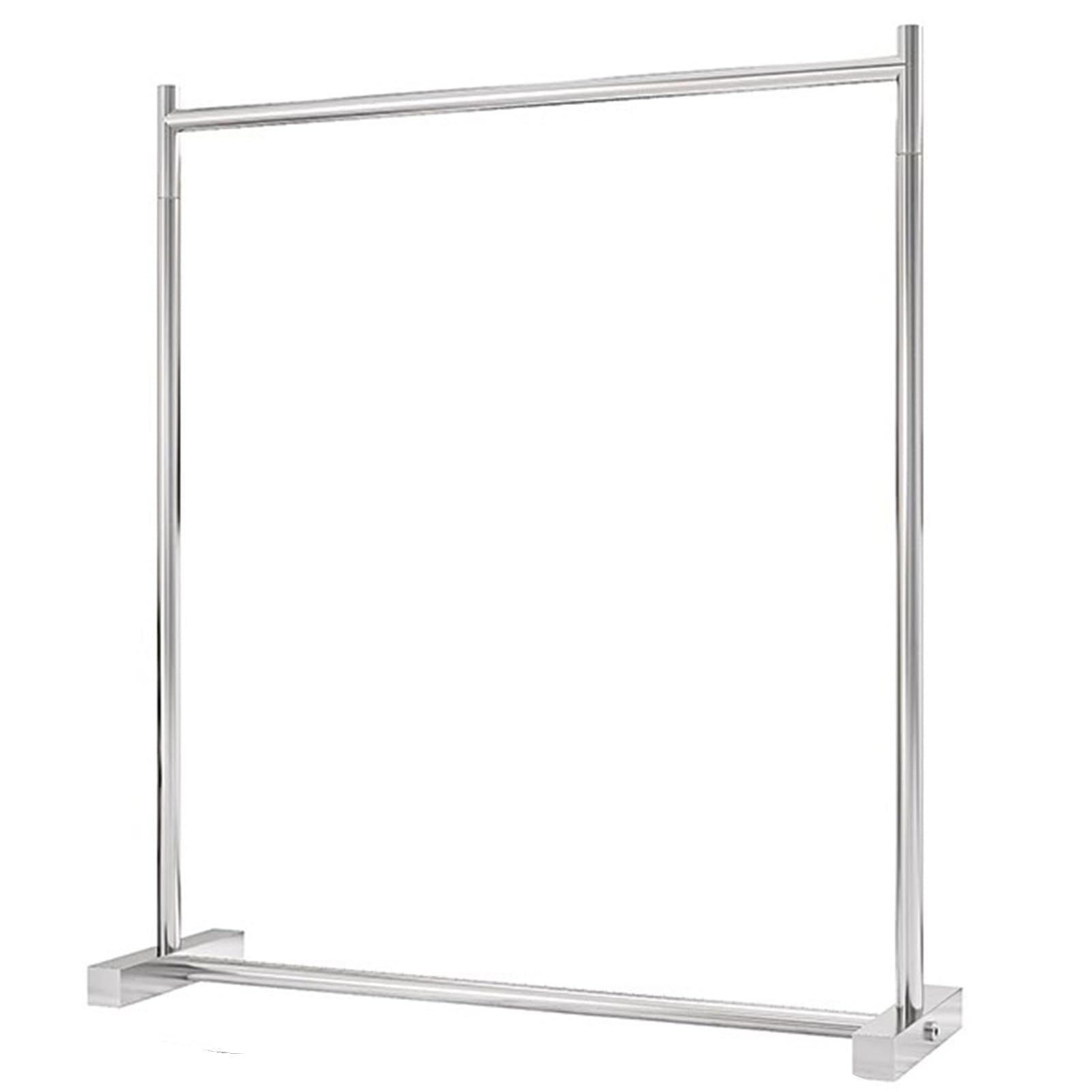 HPTHLY Garment Rack Silver Stainless Steel Clothes Rack Load 300 Lbs Heavy Duty Commercial Clothes Rail For Bedroom (150X40X160Cm)