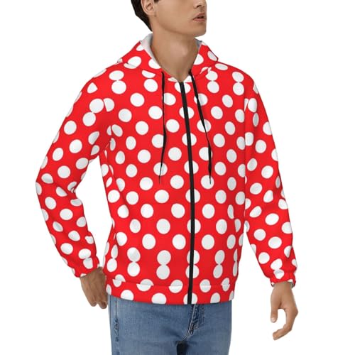 Sweat à capuche thermique homme veste zippée chaude motif pois