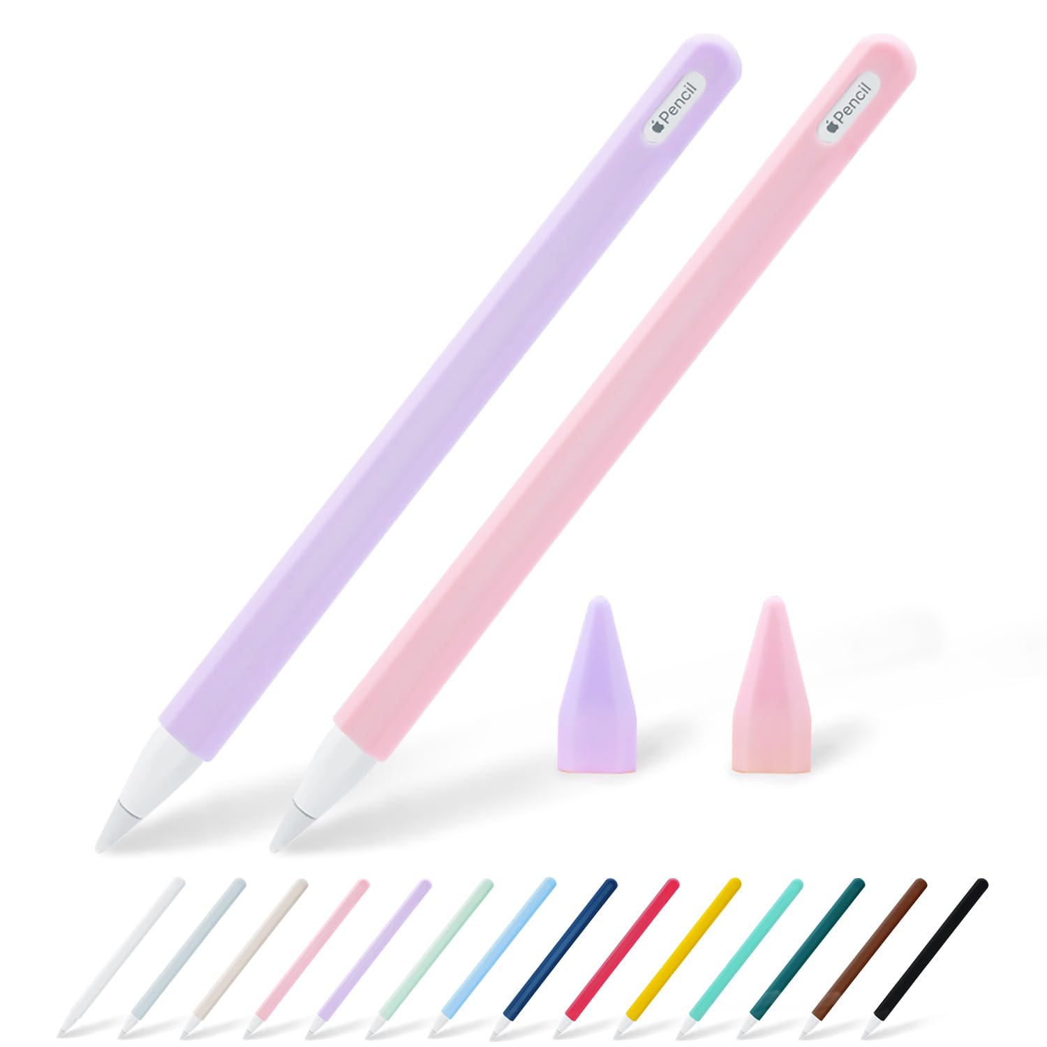KELIFANG Silicone Case for Apple Pencil Pro 2024 & Apple Pencil 2nd Generation, Protective Skin Sleeve Cover Holder Grip and Tip Cap Accessories