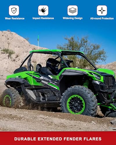 Image of XXL Fender Flares for Kawasaki Teryx KRX 1000 2020-2025 Accessories, Front Rear Heavy-Duty Combined Extended Mud Flaps Extension Mud Guards for Kawasaki Teryx KRX 1000, Replace #99994-1324