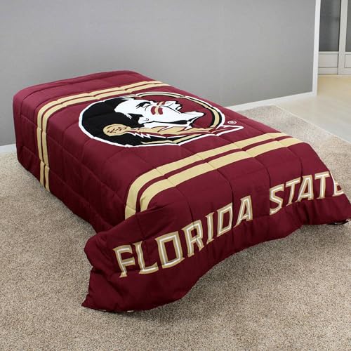 Image of College Covers Everything Comfy Florida State Seminoles Reversible Big Logo Soft and Colorful Comforter, Queen