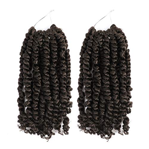 2 Packs Mixed Color Passion Twist Crochet Hair 10 Inch Pre-twisted Crochet Passion Twist Hair Pre-looped Ombre Short Passion Twist Braids Hair (10 Inch (Pack of 2), #4)