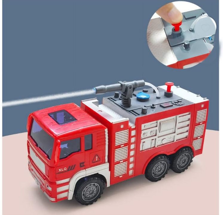 Image of HALO NATION Remote Control Fire Engine With Real Water Spray - 4 Channel RC Truck With Working Head Light, Big Size Remote, Red