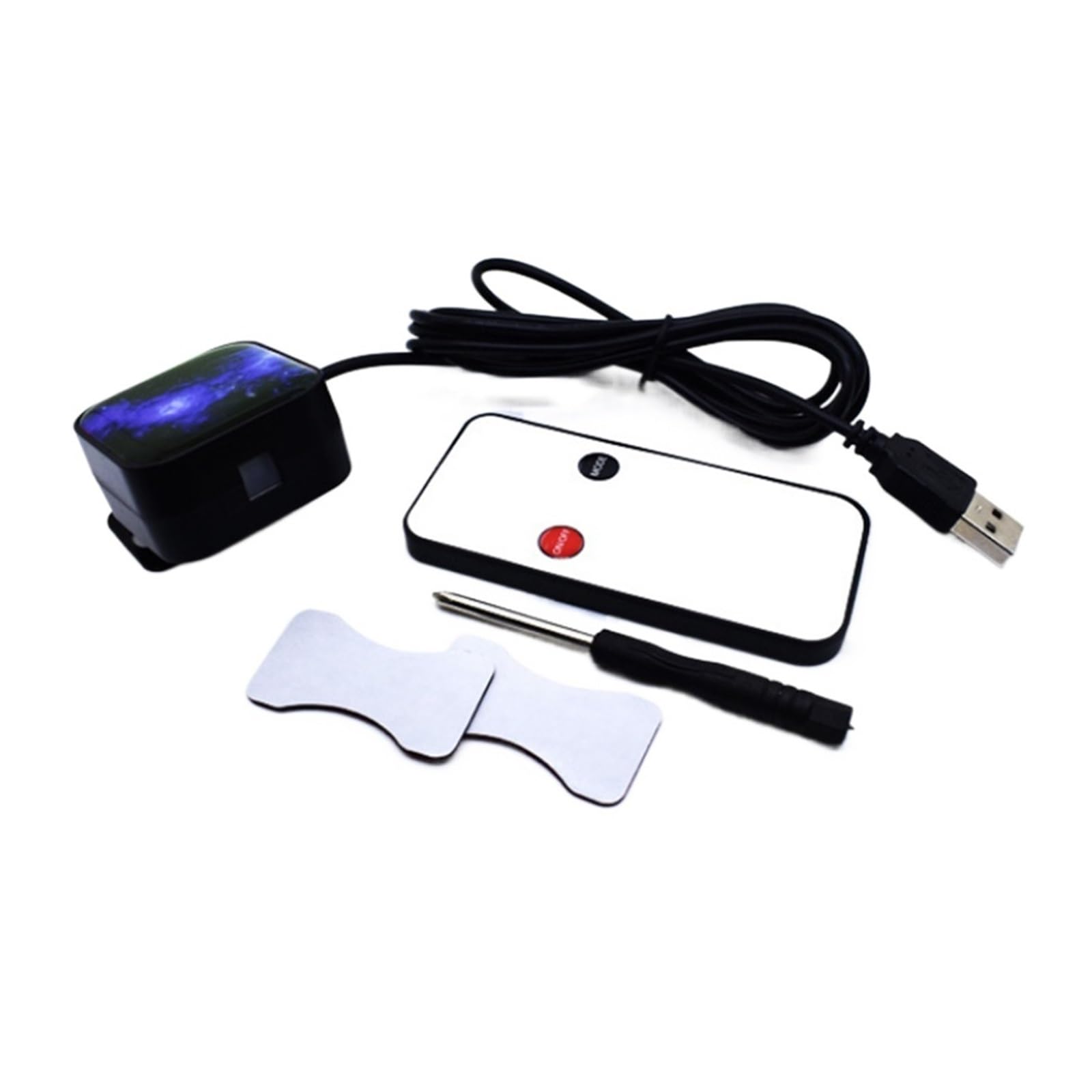 Oświetlenie Wnętrza Samochodu 5V USB Lampa Otoczenia Wnętrza Samochodu Niebieski Dach Star Light Starry Rotatation Remote Control