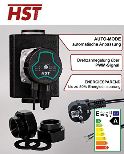 HST | Hocheffiziente Heizungspumpe | Umwälzpumpe | HST EPS 32-7.5/180 mm | Förderhöhe 7.5 Meter | Drehzahlregelung über PWM Signal