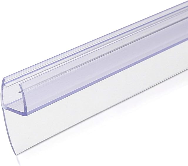Navaris Shower Screen Door Seal - Replacement PVC Splash Guard Seal Strip for 8mm Glass Shower Door with 180 Degree Fin Seal - 1m Long