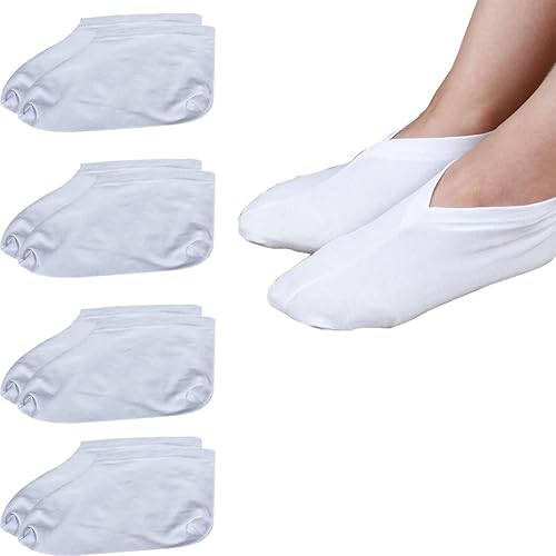 Calcetines de curación de pies secos para hombres y mujeres, 4 pares de loción hidratante calcetines spa durante la noche absorbentes para pies