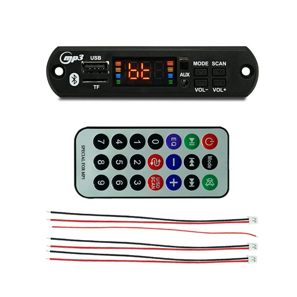 PRIZOM Bluetooth 5.0 MP3 Player Decoder Board FM Radio TF USB 2X40W AUX Module Receiver JQ-D063BT Kit Audio Amplifier Board