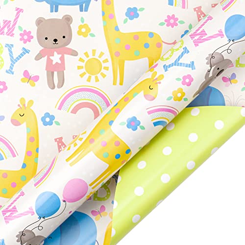 Wrapaholic BZP-17-LC-XX-PUR Reversible Baby Shower Wrapping Paper thumb #2