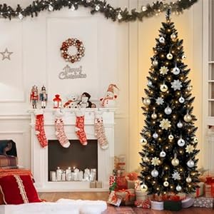 5Ft 100LED Prelit Halloween Black Pencil Tree with Orange Purple Lights 8 Modes Plug In 380 Branch Tips Metal Stand Thick Artificial Tree Halloween Decorations Indoor Outdoor Home Party Christmas Tree 5Ft 100LED Prelit Halloween Black Pencil Tree with Orange Purple Lights 8 Modes Plug In 380 Branch Tips Metal Stand Thick Artificial Tree Halloween Decorations Indoor Outdoor Home Party Christmas Tree