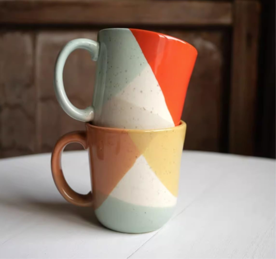 Taza de Café de Té Tazas De Cerámica Gruesa De Estilo Europeo, Taza De Cerámica Contrastante, Taza De Leche Para Café, Taza Para Beber En La Oficina para té de la tarde(B)