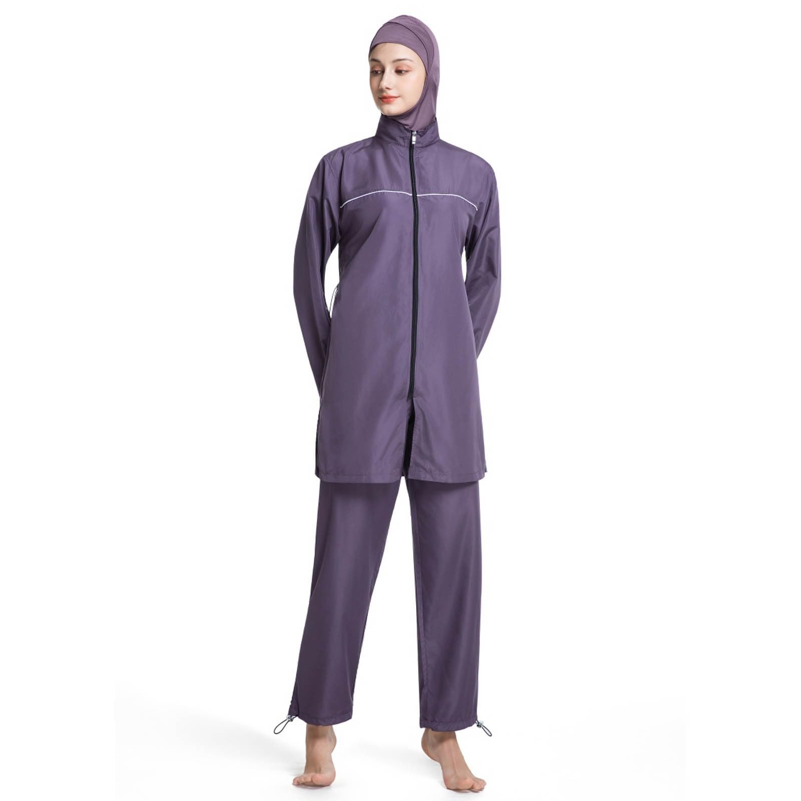 Generisch Bikini atractivo para mujer, conjunto de tankini con cobertura completa, gorro de natación de manga larga, traje de baño al aire libre para actividades de vacaciones