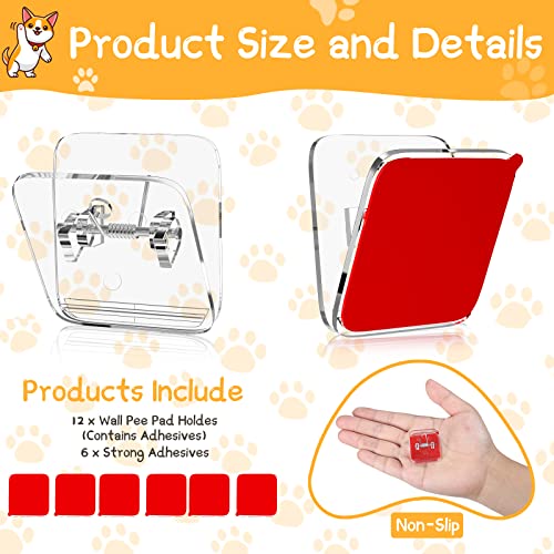 image for Yalikop 12 Pcs Wall Pee Pad Holder Dog Potty Training Pad Holder Stick