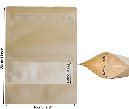 Miniatura 2 de Bolsas resellables con cremallera, 50 piezas de 7 x 11 pulgadas, ideales para bolsas de té vacías para té suelto, pan, embalaje, panadería y