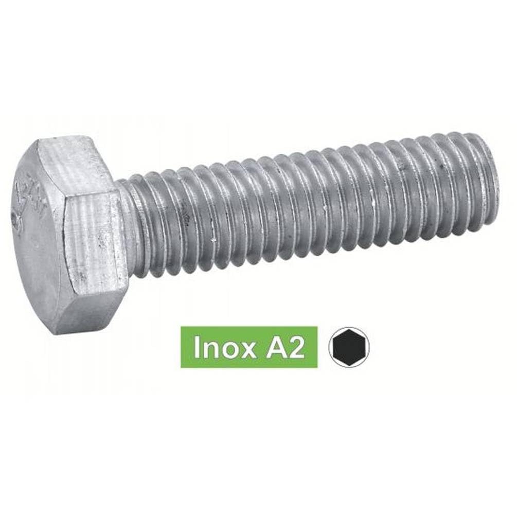 D-Work - Lote de 25 tornillos para metales, cabeza hexagonal (18 x 90 mm, DIN 933, acero inoxidable, A2