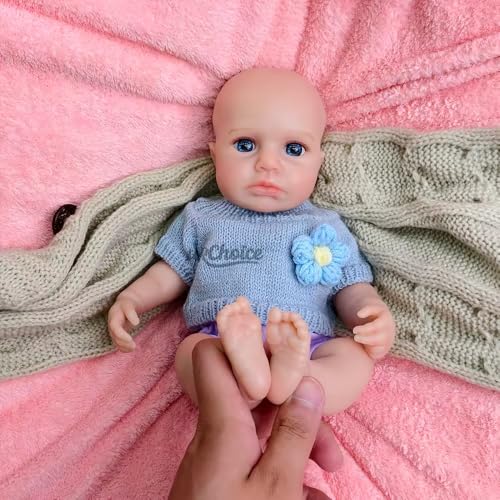 30 cm Silikon-Babypuppe, realistisch, Mini-Mädchen, lebensecht mit offenen Augen, handgefertigte Reborn-Puppe für Sammlung und Kinder, Weihnachtsgeschenk – Bild 7