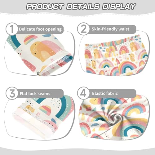 KLL Cute Rainbow Boho Style Little Girls Cotton Pants Fashion Full Length Lounge Pants Running3