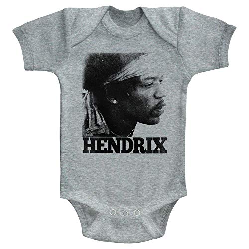 American Classics Jimi Hendrix 1960's Psychedelic Musical Icon Face Faded Infant Baby Snapsuit Gray Heather, 6 Months