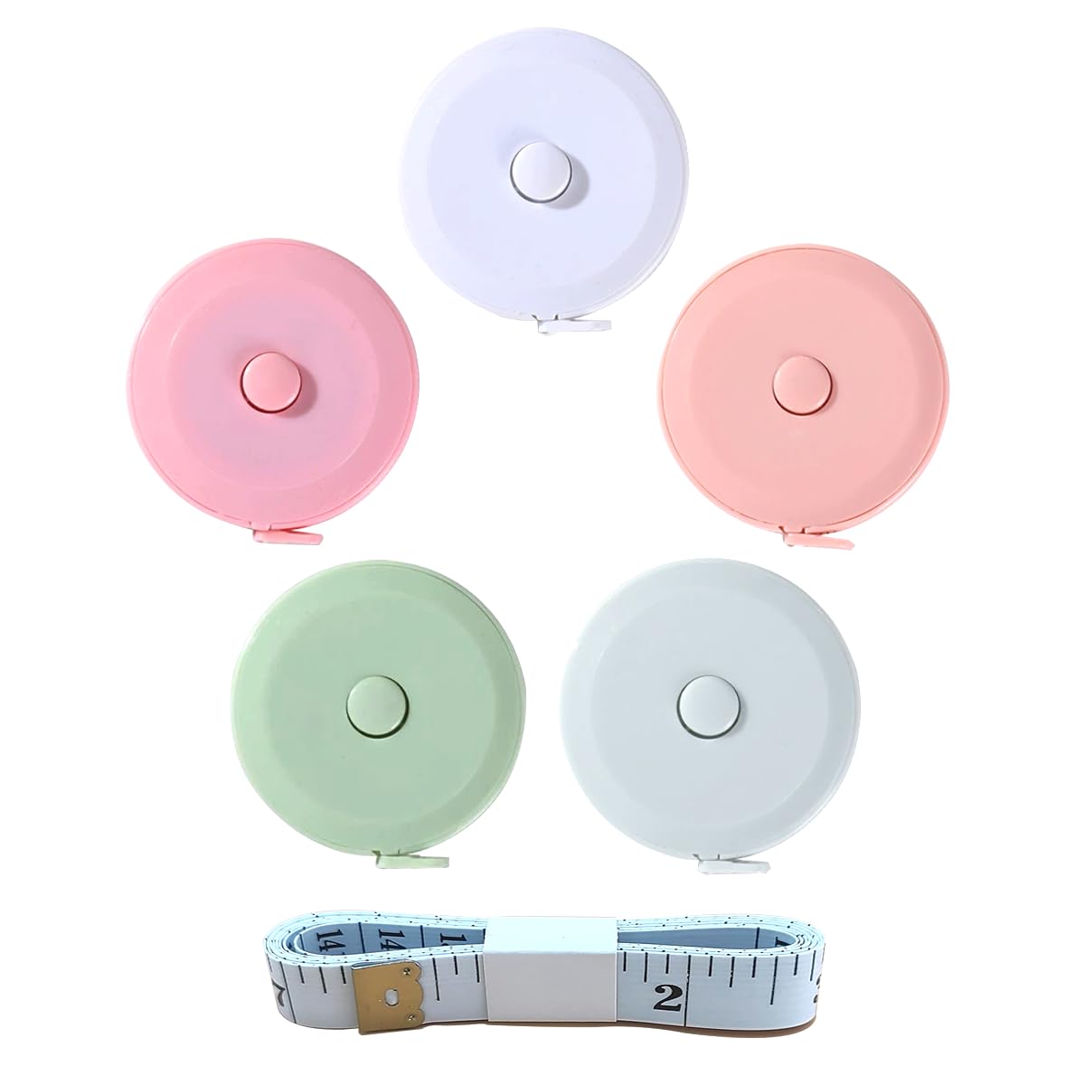 3 Pack Retractable Measuring Tape，60-Inch 1.5 Meter Tape Measures Dual Sided Flexible Ruler for for Body Measurements Craft Fabric Cloth Tailor Sewing Weight Loss (Pink,Green,Blue)
