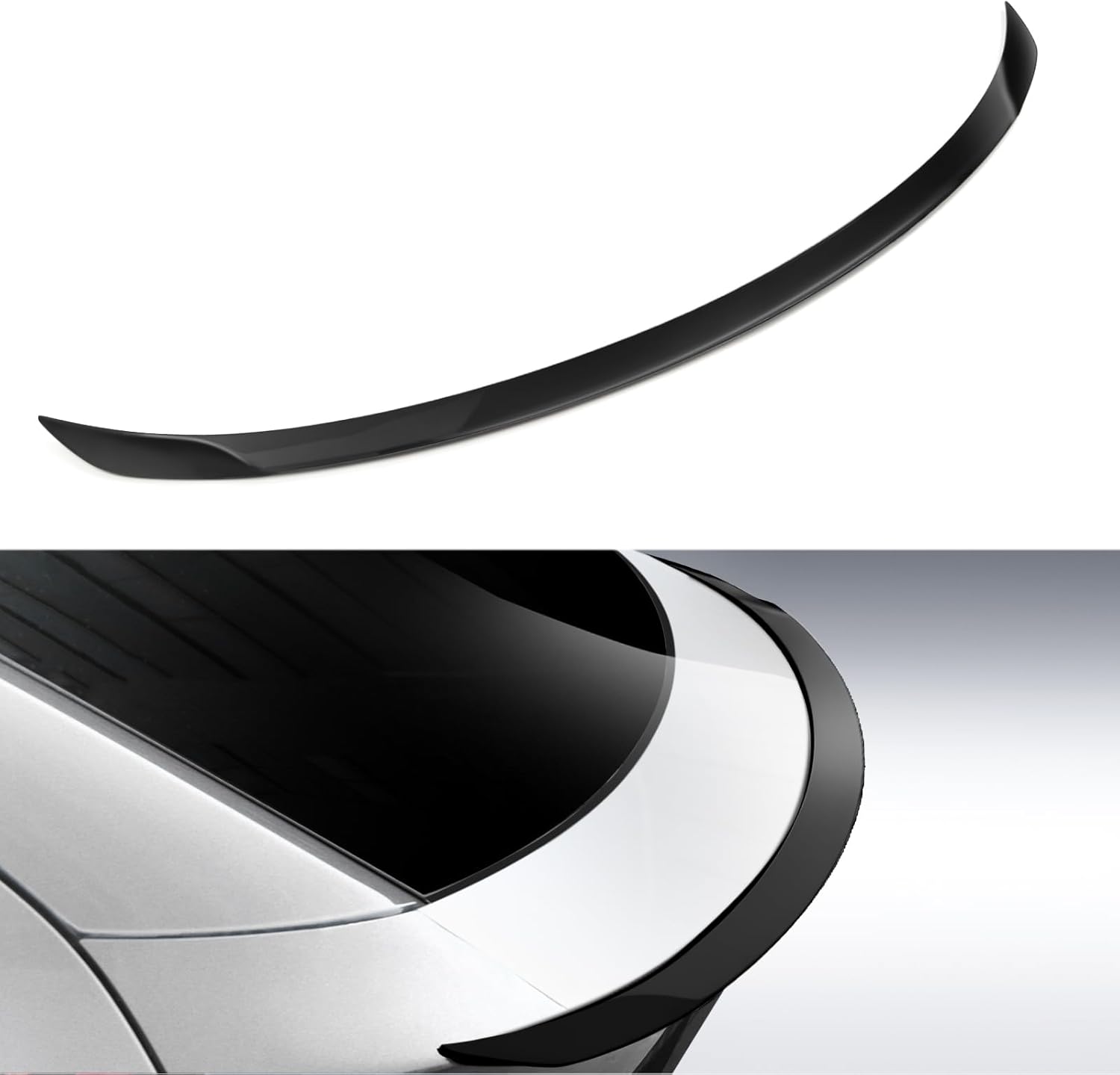 Gloss Black Spoiler for Tesla Model Y Juniper 2026, ABS Rear Trunk Wing, Sporty High Gloss Rear Lip Spoiler, Aerodynamic Upgrade, Easy No-Drill Installation