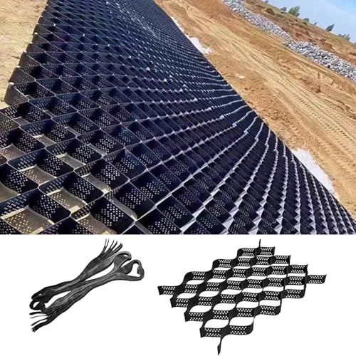 Griglia stabilizzante pieghevole in geotessile estensibile per finitrici, griglia da giardino per muri di sostegno, permeabile ghiaia (1 x 6 m)