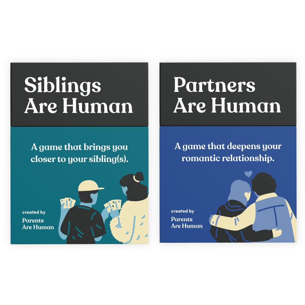 Partners & Siblings are Human Bundle | Conversation Cards for Children, Parents & Romantic Relationships | Family Card Games for Communication | English