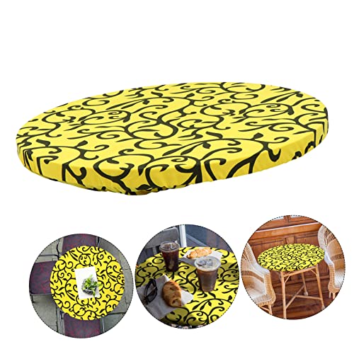 Nappe imprimée jaune extensible pour table basse élastique lot de 3