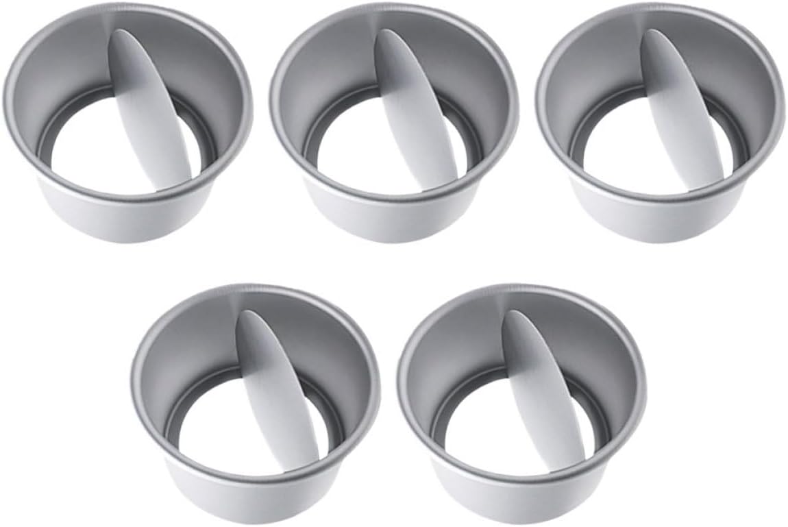 Mikinona 5pcs 4-inch round Cake Tin Set Aluminum Alloy Baking Pans with Removable Bottoms for Cheesecake and Pastry Baking