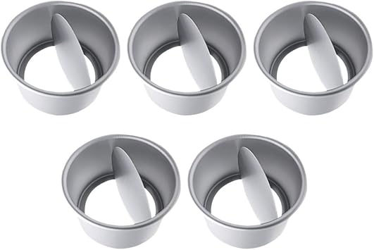 TIDTALEO 5pcs 4 Inch Anodized Aluminum Alloy round Cake Pans with Removable Bottoms, Small Cheesecake Baking Set for Home and Party Use