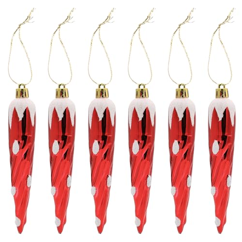 YIEUR 6 Stück Weihnachten Zapfen Weihnachtskugeln Anhänger rot, 14cm...