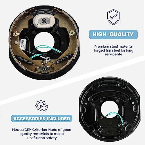 SEHNSUCHT Trailer Electric Brakes, Self Adjusting Left Electric Brake Assembly 4-Hole Mounting 10" x 2.25" for 3500lb Axle - Image 4