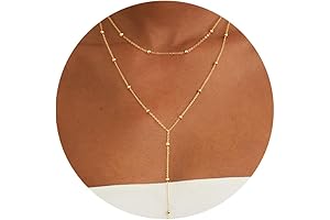 Long Gold Necklace for Women, Layered Y Necklace