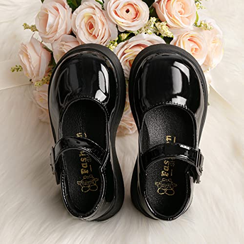 Image of KIDSUN Girl's Oxford School Uniform Dress Shoe Princess Flats Bow Slip on Loafer (Toddler /Little Kid)