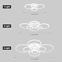 Vista 3 de Vikaey Lámpara de Techo LED Moderna de Montaje al Ras, 6 Anillos Blancos Lámpara de Techo Cerca del Techo, Lámpara de Iluminación para Sala de Estar
