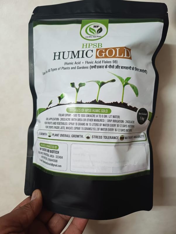 HUMIC GOLD Humic Acid (Potassium Humate Flakes 98%) 1000g, Root Stimulant, Plant Development Fertilizer, Home Garden Bio Stimulant, Plant Growth Enhancer, Soil Conditioner for Indoor & Outdoor. 1 kg (B0D9NZPM83) Amazon Price History, Amazon Price Tracker
