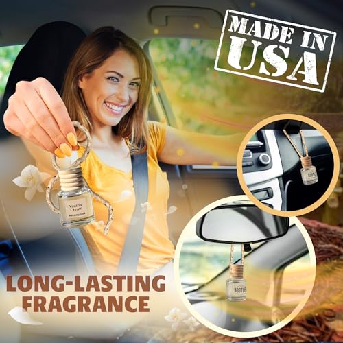 Image of Car Air Freshener Diffuser, Vanilla Cream Aromatherapy, Natural Fragrance Oil, Long Lasting, By Bootleg Collection, Made in USA