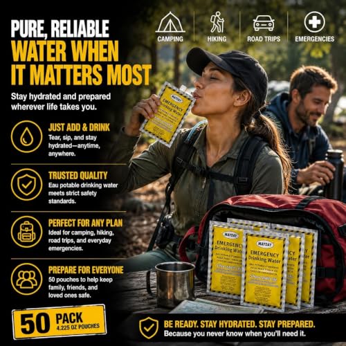 Image of Mayday 73011 Emergency Water 4.225 oz /125 ml, 5-Year Shelf Life (100 Pack)