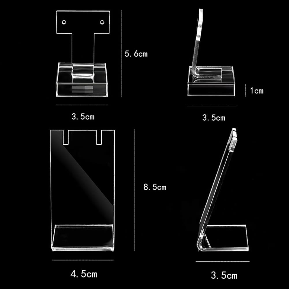 UUYYEO 4 Pcs Acrylic Earring Display Stand Single Pair Earring Holder L Shape Jewelry Display Rack