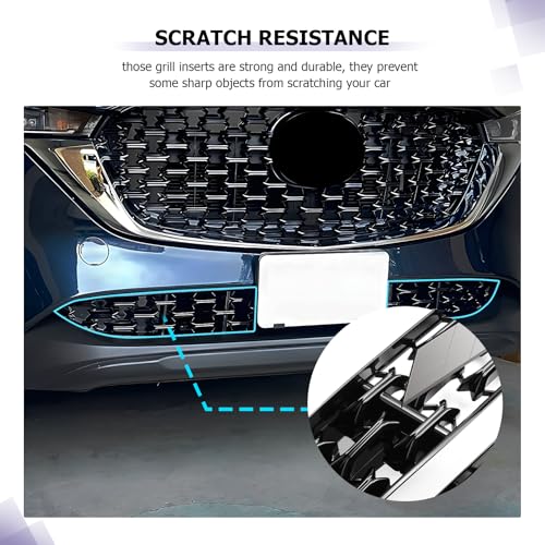 Image of LUWU Front Grill Mesh Compatible With 2022 2023 2024 2025 Mazda CX-5 Front Mesh Grill Inserts Trims Front Mesh Grille Cover Guard for 2024 2025 Mazda CX5 Car Exterior Accessories ABS Material, 2PCS