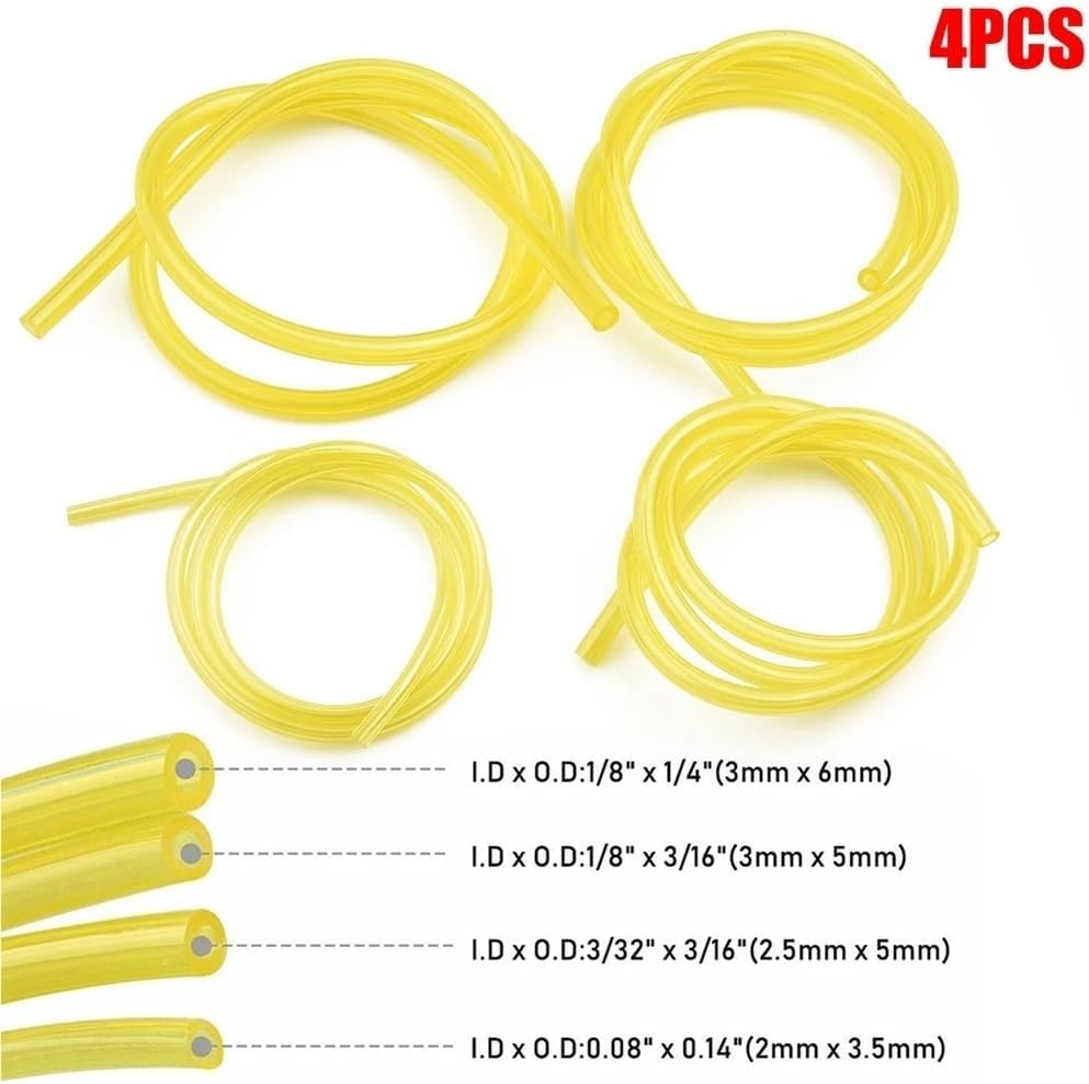 4pcs Petrol Fuel Line Hose Fit for Lawn Mower Chain Saw Blower Engine 4 Sizes for 2-Stroke Small
