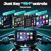 GPS CarPlay portátil para moto LBW 2026 de 6" (incluye tarjeta SD de 128G), con Android Auto inalámbrico, doble cámara/dash cam 2K, navegación, pantalla táctil HD a prueba de agua, soporte magnético de liberación rápida, TPMS, BT 8
