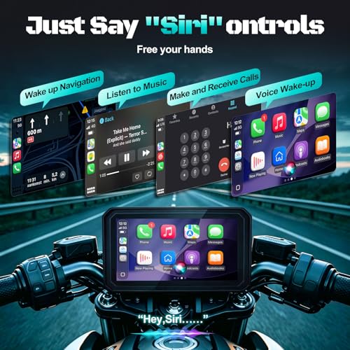 Image of 2026 LBW 6 inch Motorcycle CarPlay GPS with Wireless Android Auto, Dual 2K Dash Cam /Recorder, Navigation System, IP69K Waterproof, QLED Touchscreen, TPMS, BT, G-Sensor, Loop Recording, Magnetic Bracket