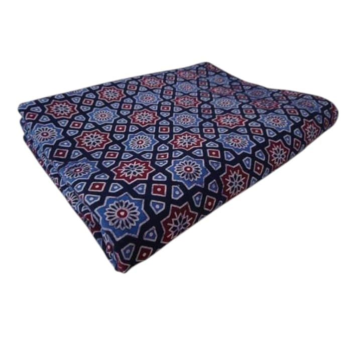 Unstitched Cloth Star print barmer ajrakh print Fabric - Perfect for Cotton Shirt, Kurti, Ladies Suit, Salwar Suit, Pant, Blouse Material-image-43