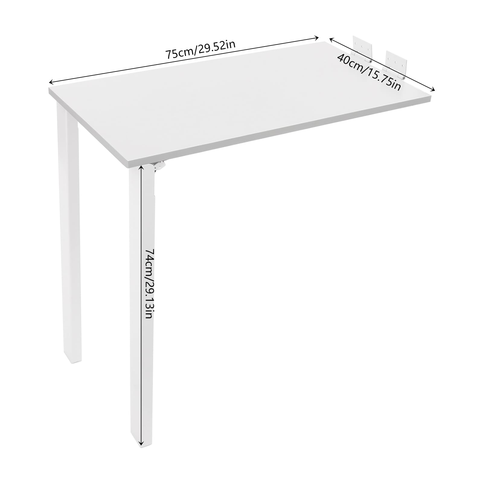 Tavolo pieghevole montato a parete, tavolo da pranzo, pieghevole, da cucina, da parete, per roulotte, da pranzo, 60 kg, portata di 60 kg, per sala da pranzo, camera da letto, studio, ecc. (bianco)