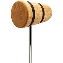 Low Boy Wood Bass Drum Beater - Versatile Mid-Weight Bass Drum Beater with Durable Wood Surface & Aerospace-Grade Steel Rods