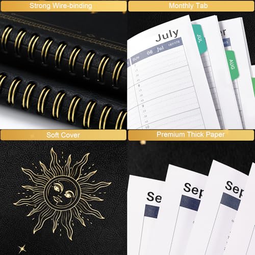 2025-2026 Appointment Book/Planner - Weekly Appointment Book/Planner 2025-2026, Jul.2025 - Jun.2026, 9\"x 11\", 2025-2026 Daily/Hourly Planner with Tabs, 15-Minute Interval, Flexible Soft Cover - The Sun