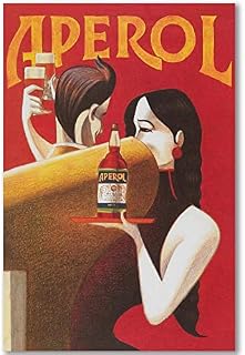 Aperol Spritz Posters Champagne Cocktail Poster Retro Cocktail Print Black White Checkered Art Girly Wall Decor for Dorm Kitchen Bar Cart (Red,12x18in Unframe)