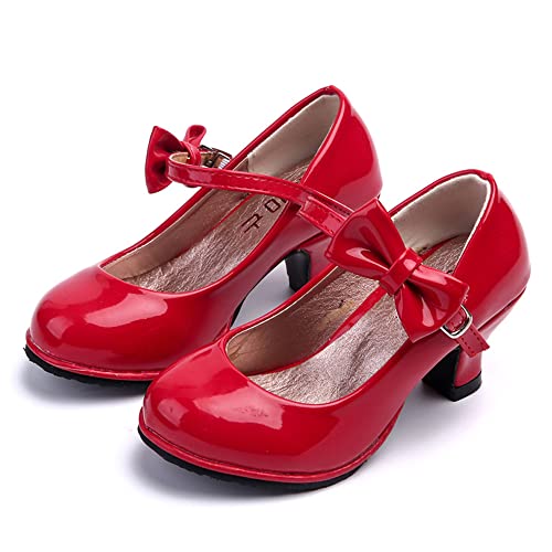 Girls Mary Jane Heels Dress Shoes Comfortable Princess Party Wedding Pumps for Toddler Little Kid