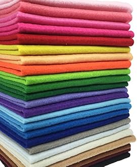 24pcs Thick 1.4mm Soft Felt Fabric Sheet Assorted Color Felt Pack DIY Craft Sewing Squares Nonwoven Patchwork (30 * 30cm)