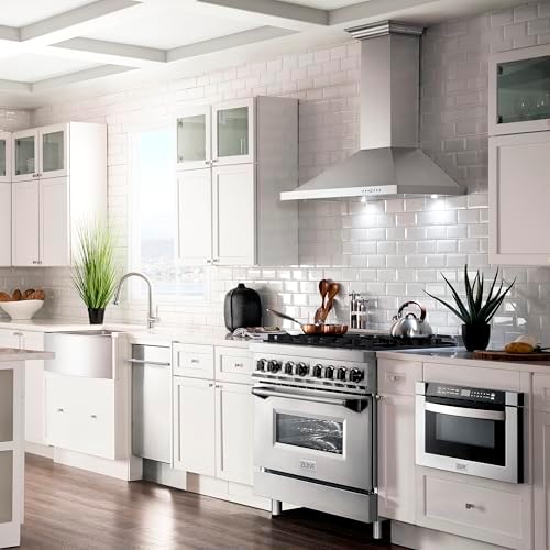 ZLINE 30 in. Convertible Vent Wall Mount Range Hood in Stainless Steel with Crown Molding (KBCRN-30) — view 7